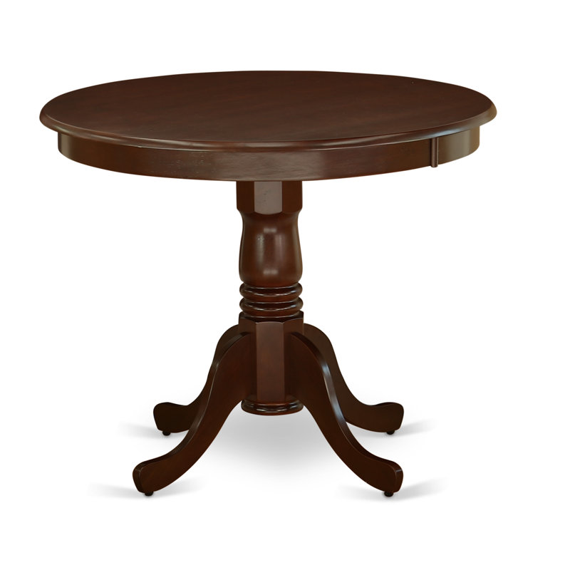 3 Piece Kitchen Table & Chairs Set Contains a Round Dining Room Table with Pedestal and 2 Dining Room Chairs, Mahogany, 3