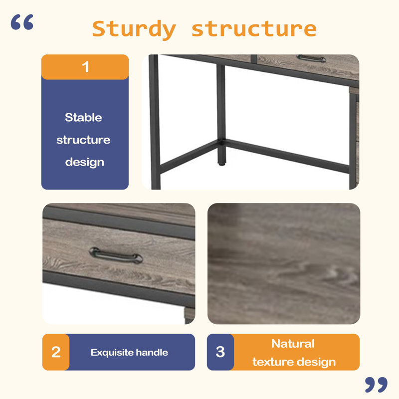Bureau de style industriel, bureau d'ordinateur