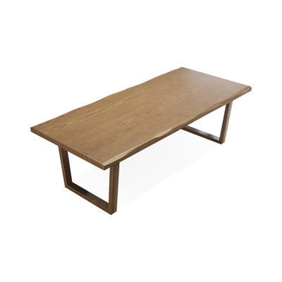 Bureau rectangulaire brun en bois massif