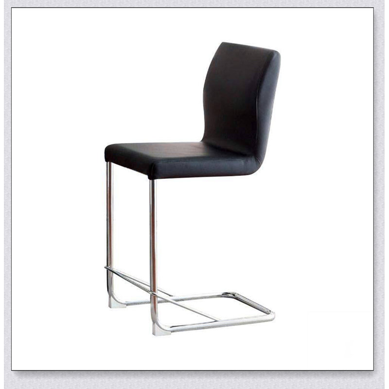 Chaises hautes de salle à manger à hauteur de comptoir en similicuir noir moderne Modern