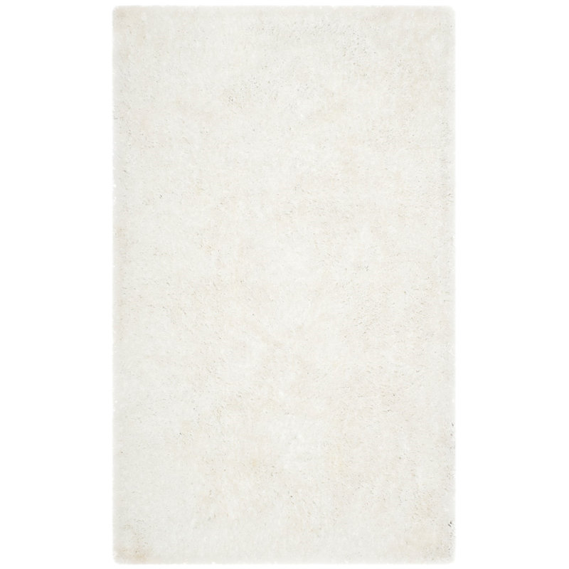 Chamiyah Shag Hand Tufted Performance Solid Color Rug, Rectangle 5' x 8'