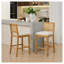 Ensemble de 2 tabourets de bar en bois massif à dossier en rotin avec coussin en lin beige, siège de style nautique à hauteur de comptoir-1414962313-1414962315