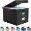 Grande boîte de rangement de documents de bureau à suspendre en lin avec couvercle - noir, boîtes de rangement et de rangement pliables