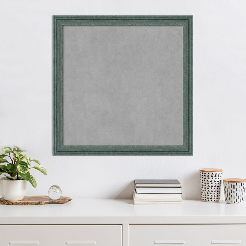 Tableau magnétique encadré gris sarcelle recyclé, 27" H x 27" W