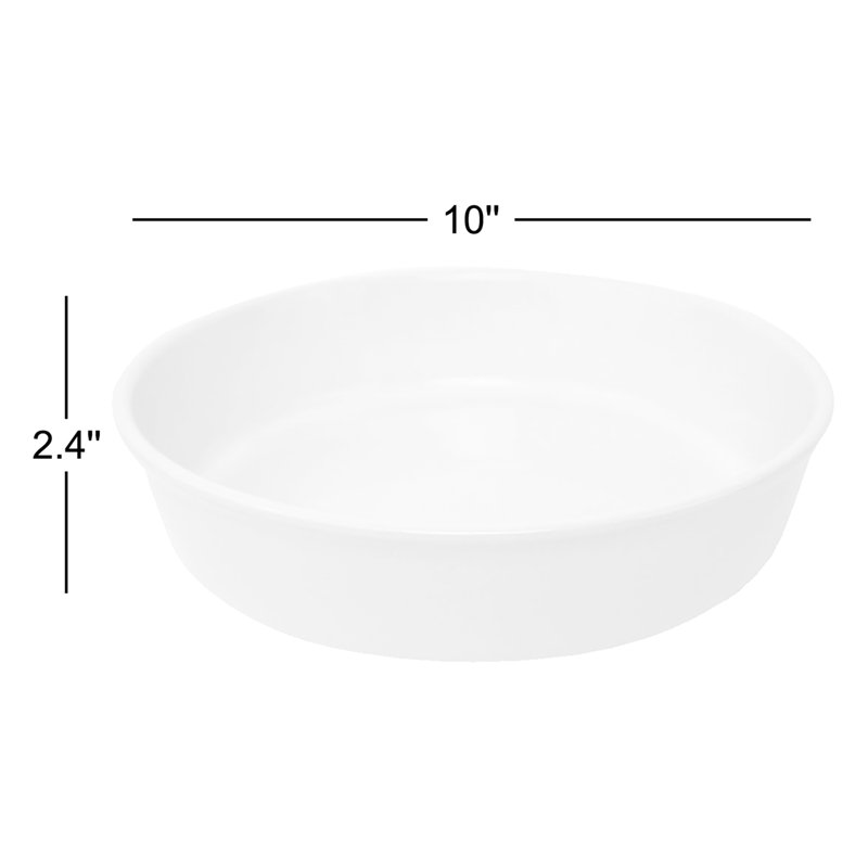 Carthage.Co 10'' Ceramic Round Cake Pan, Pearl
