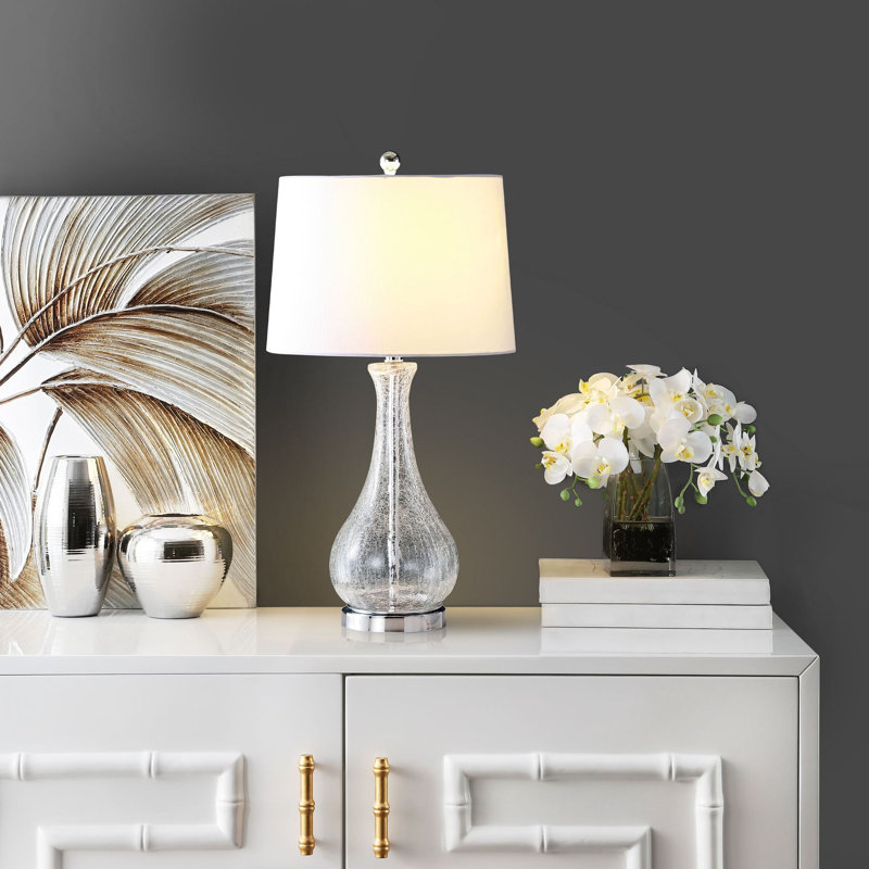 Lampe de table 27,5 po Lodewyk, Transparent craquelé