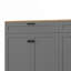 Console de télévision, meuble télé de style campagne avec 2 tiroirs, buffet avec tablettes réglables, armoire Mid-Century-2089801934