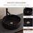 Black Round Ceramic Vessel Sink, Modern Linear Design, With Drain Assembly, 4" H X 14" W, Fits 3.35" Countertop Hole