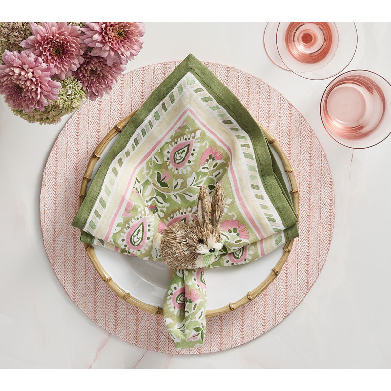 Mira Napkin, Green/Pink