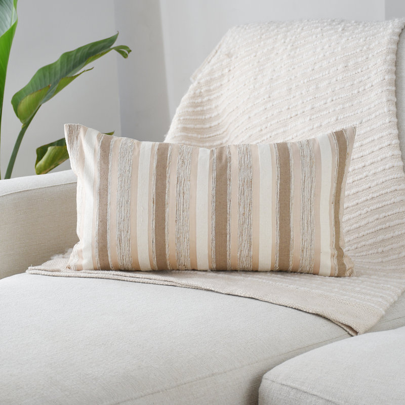 Textured Beige Striped Silk