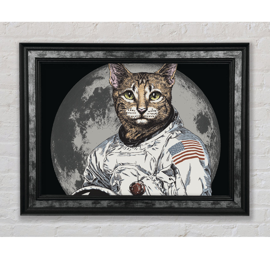 Katze Astronaut - Einzelner Bilderrahmen Kunstdrucke