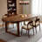 Brown solid wood rectangular dining table