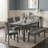 Farmhouse 6-Piece Dining Table Set With Bench And 4 Chairs, Rustic Wood Table For 6 In-362939193