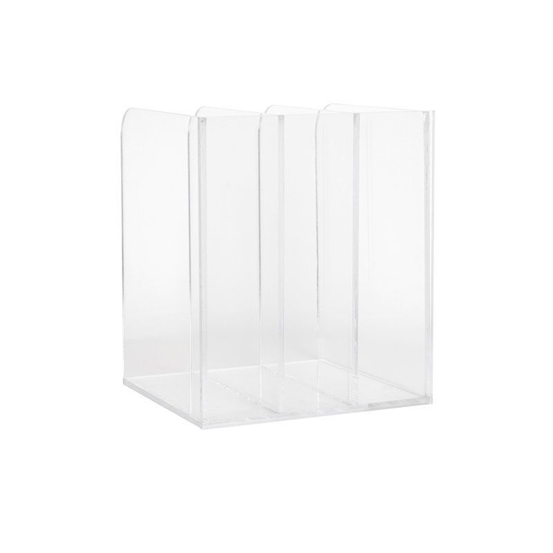 Clear Acrylic 3 Section File Holder with Anti-Slip Feet
