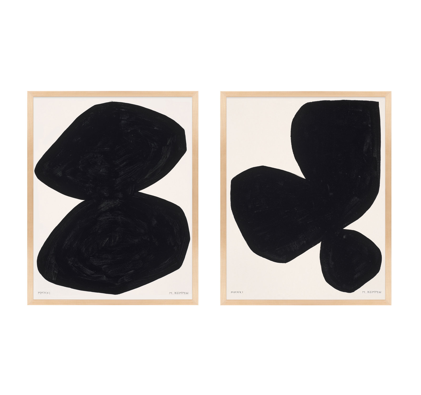 Module On White. Set Of 2 by Michael Kempen, Maple Wood, 25" H x 20" W x 1.25" D