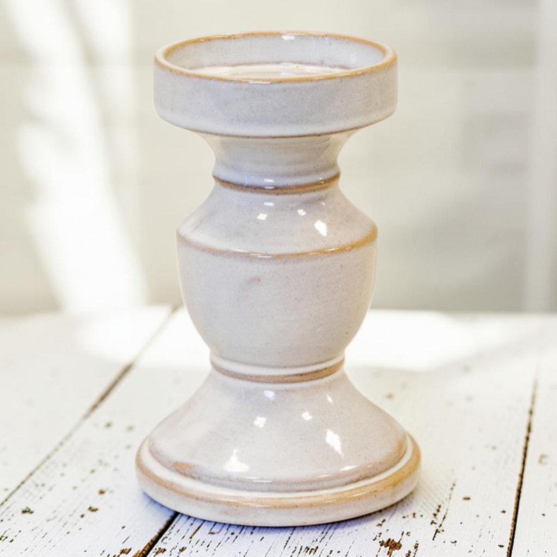 Natural Ceramic Candle Holder Medium
