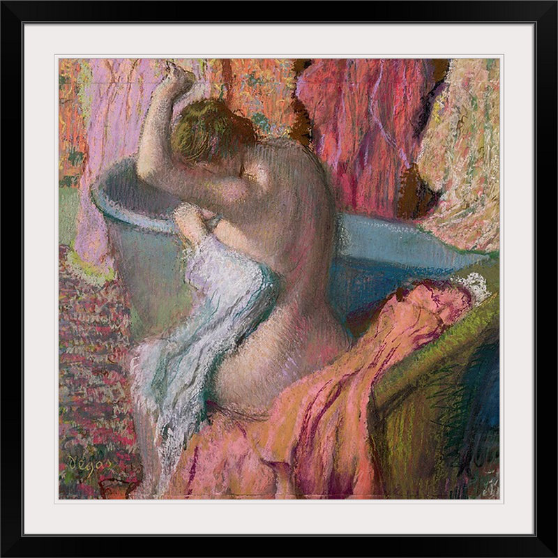 «Sother Bather, 1899» par Edgar Degas - reproduction, H 20" x l 20" x P 1", Cadre noir