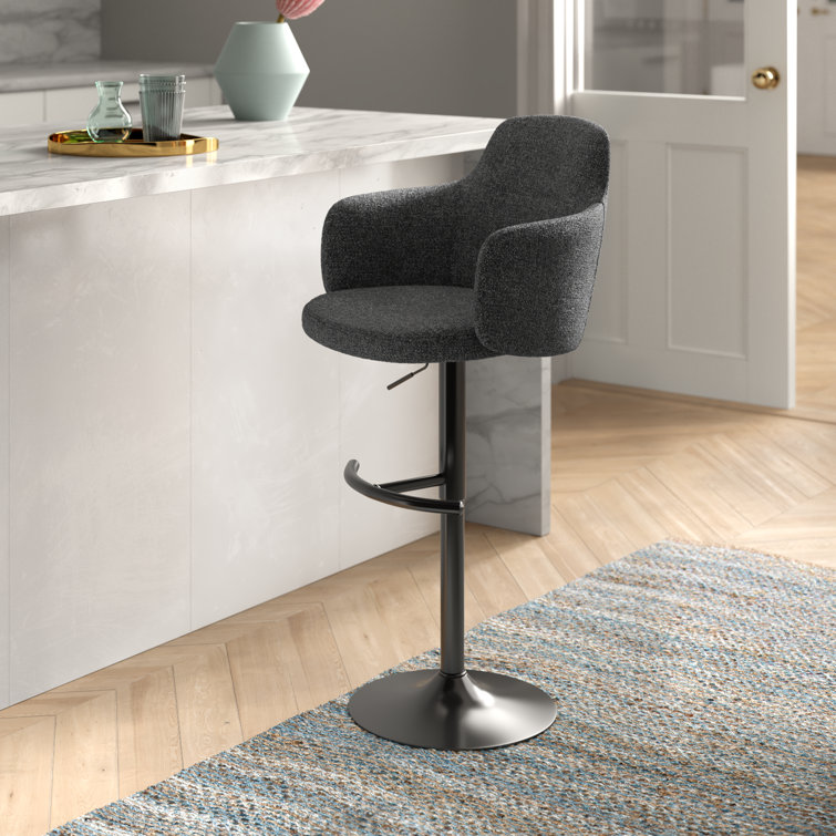 Shofner Swivel Upholstered Adjustable Height Counter Stool with Metal Frame
