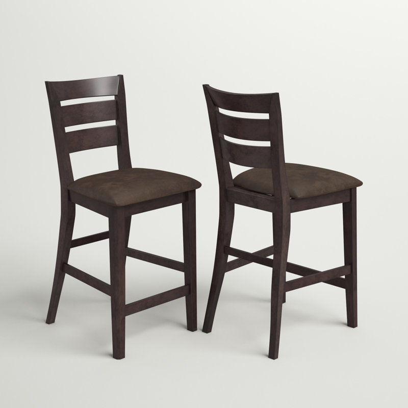 Zahra Upholstered Faux Leather Counter Stool, Brown