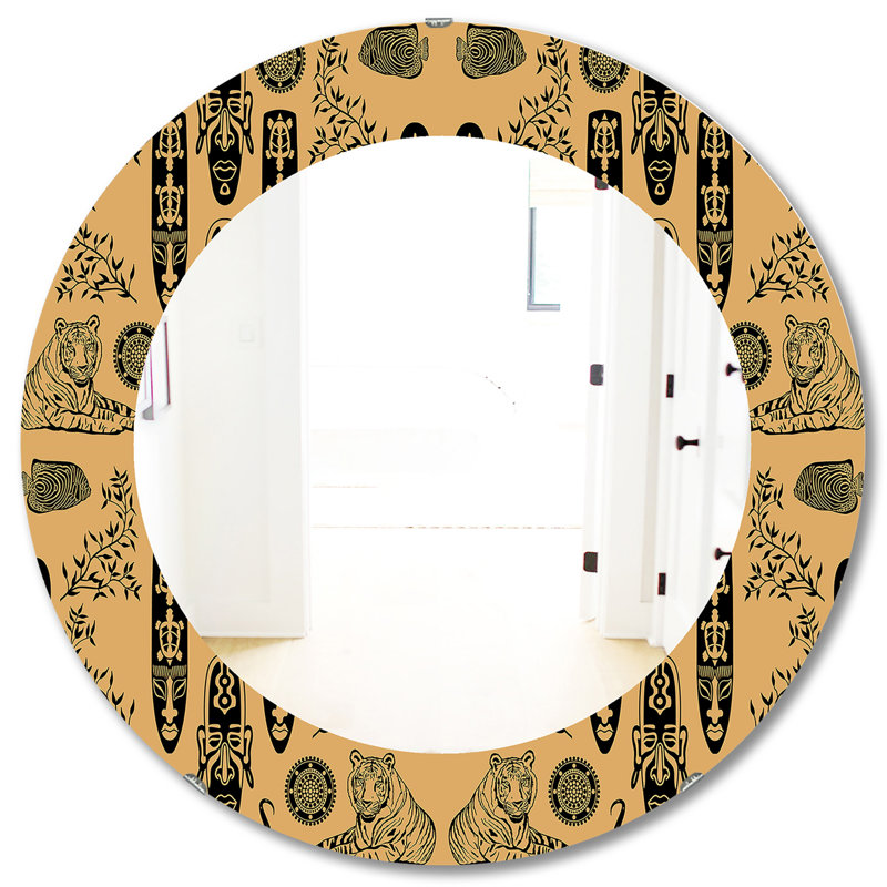 Masque ethnique - miroir bohémien et éclectique, H 31,5 po x l po