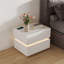 Table de chevet moderne avec 2 tiroirs, éclairage DEL et recharge sans fil-1880867181