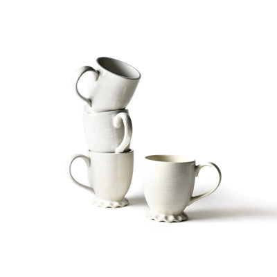 Signature White Ruffle Mug Set Of 4