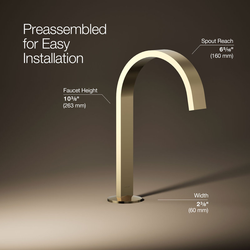 Components™ Bathroom Sink Spout with Ribbon Design, Gold