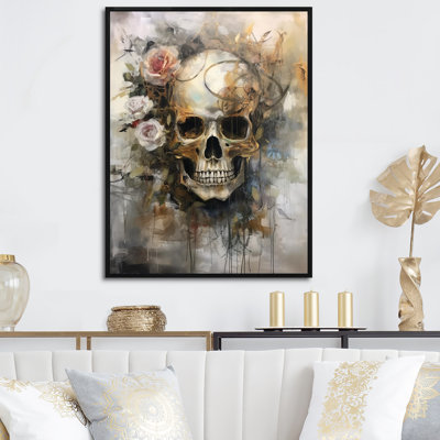 " Skull Blooming Roses "