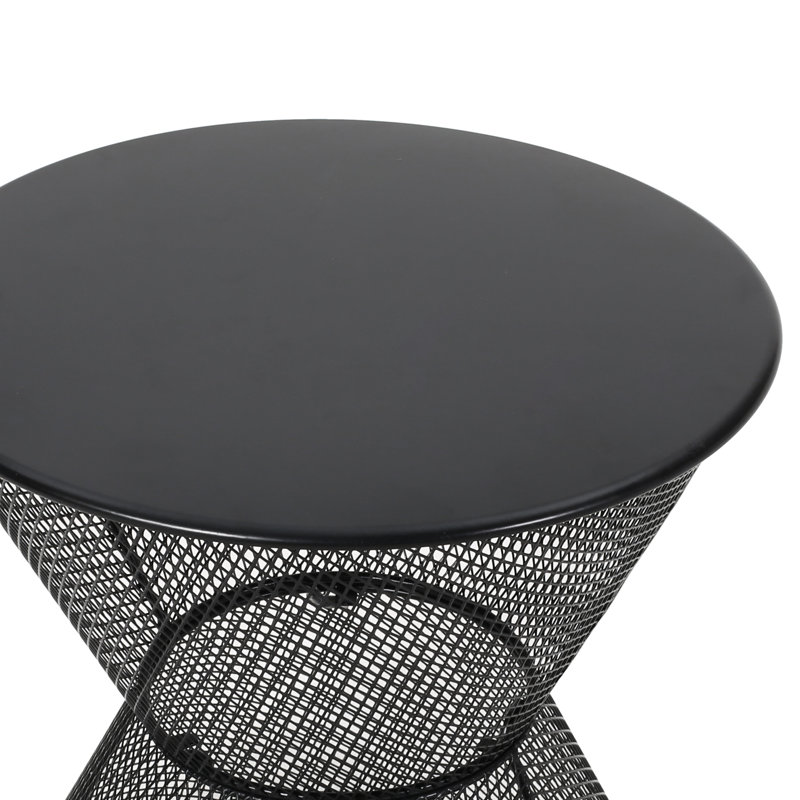 Table d'appoint moderne, fabrication en fer, noir mat, conception en maille Breezy, 17,47 po Table haute 18,31 po de profondeur Deep X - Rehaussez l'ambiance de votre patio, fer, maille, po