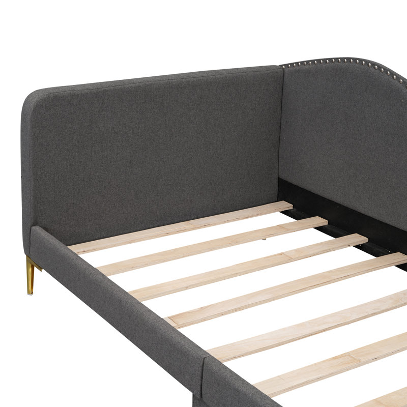 Versatile Upholstered Daybed With Headboard, Armrest And Support Legs, Ideal For Multi - Functional Indoor Living Spaces