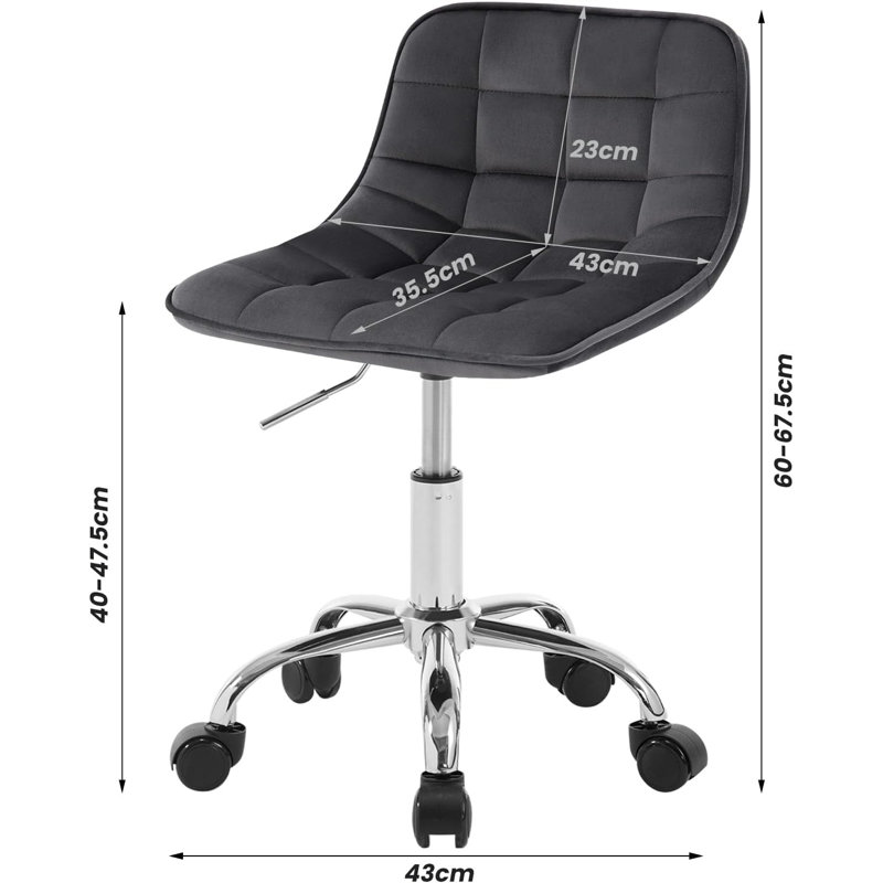 Nisi Backed Adjustable Height Stool with Footrest, Grey/Brown/Blue