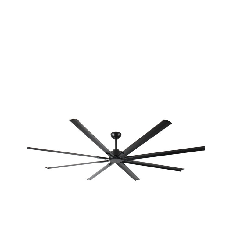 96-inch Ceiling Fan With Light And Remote Control, 6-speed Noiseless Reversible Dc Motor., Black