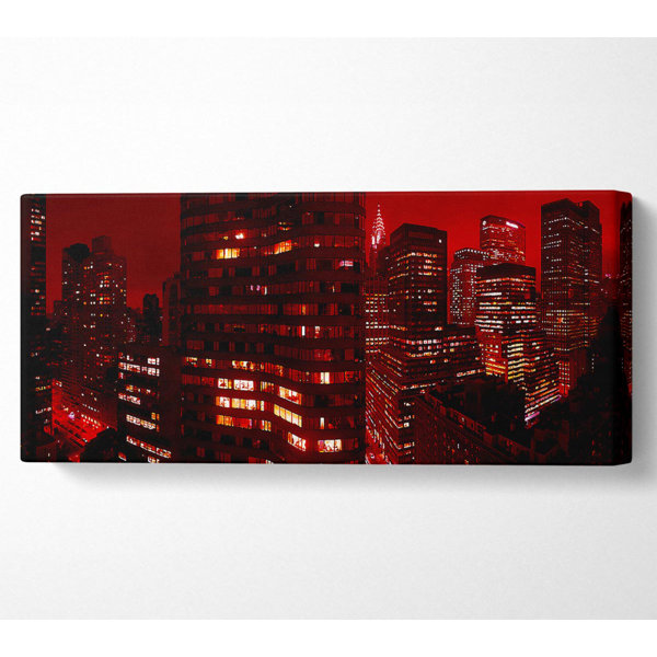 Ebern Designs Chrysler Building Red - Wrapped Canvas Print | Wayfair.co.uk