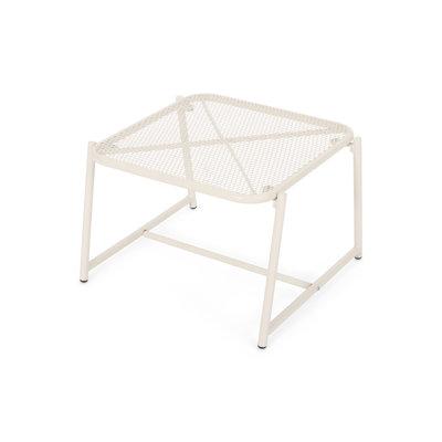 Table à collation en métal avec plateau en filet, table d'appoint compacte et durable pour les petits espaces, parfaite pour l'extérieur