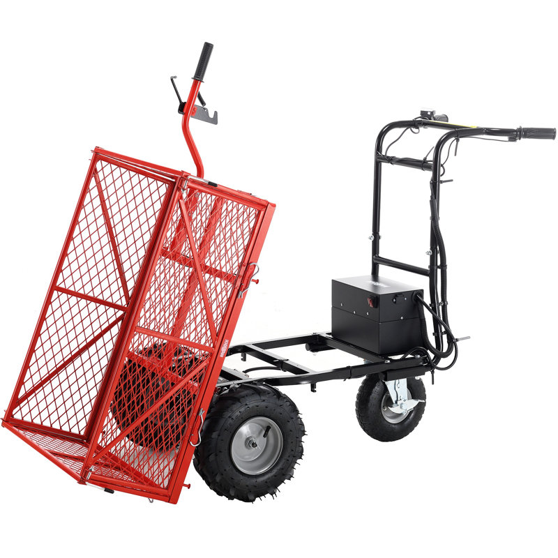 Chariot de brouette utilitaire électrique 48V28AH capacité de 500W 500Lbs (230Kg) matériel de transport 1000Lbs Remorquage