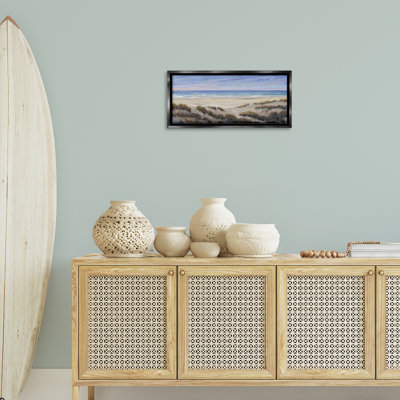  Grassy Beach View Framed Floater Canvas Wall Art by Regina Moore