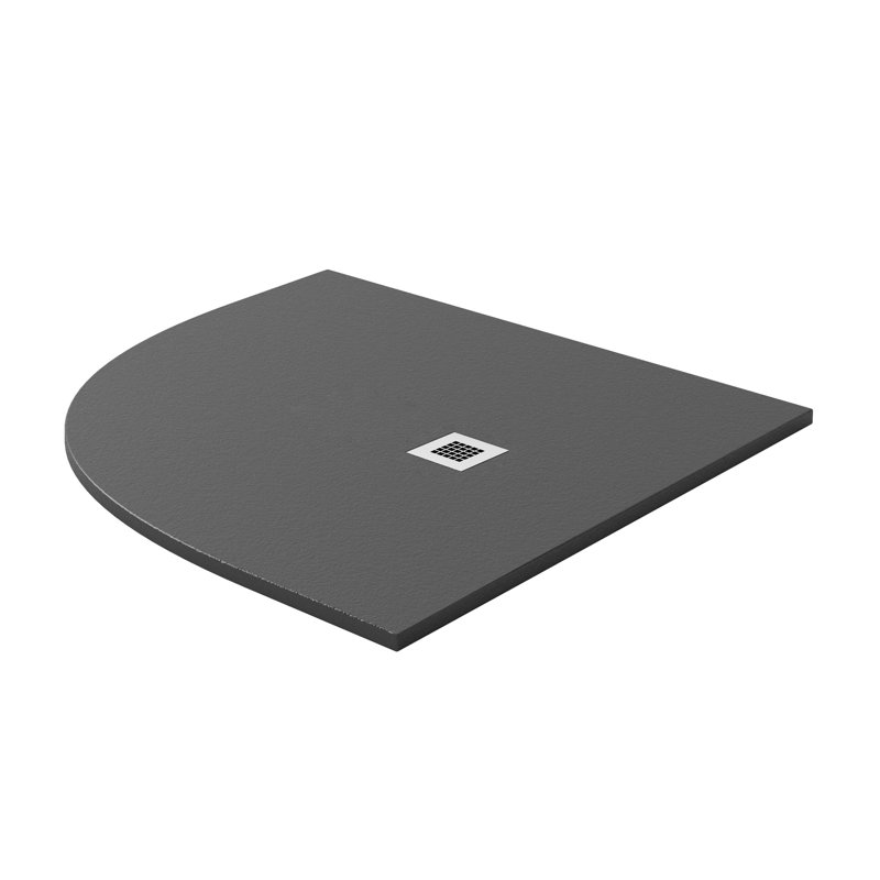 Pisa Plastic Standard Shower Tray, Anthracite, Left, 120mm x 90mm