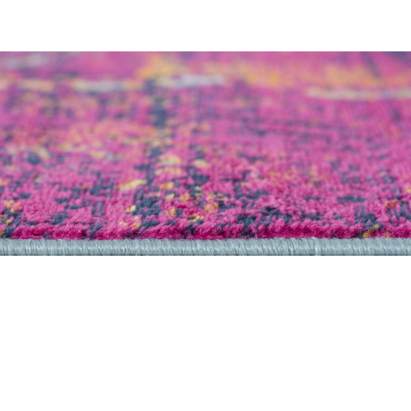 Tapis de couloir abstrait 9 pi mauve et gris