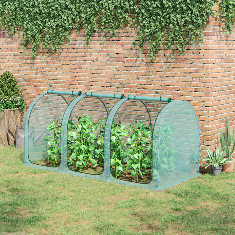 47.25' W x 47.25' D Mini Greenhouse, Green, 47.25" H x 98" W x 47.25" D "
