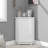 White Bathroom Cabinet Triangle Corner Storage Cabinet With Adjustable Shelf Modern Style MDF Board