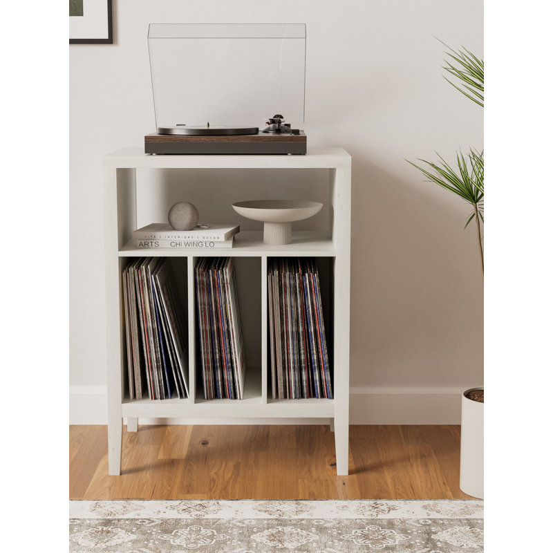 Farmhouse Wood  Record Player Stand  For Bedroom, Living Room, White
