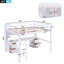 Lit mezzanine double avec bureau, armoires, tiroirs et plateau de chevet, station de charge-1062514889