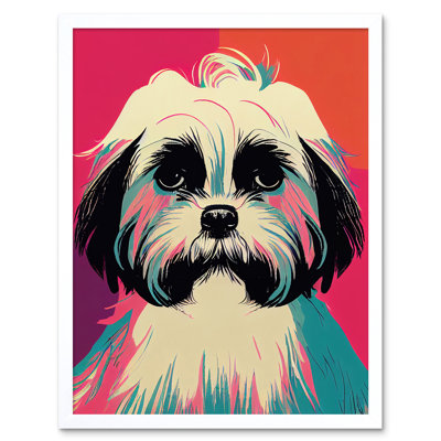 Modern Cute Shih Tzu Dog - Print