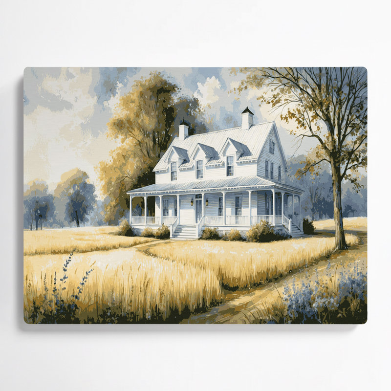 Art mural en métal blanc ferme Farmhouse, H 11 po x l 14 po