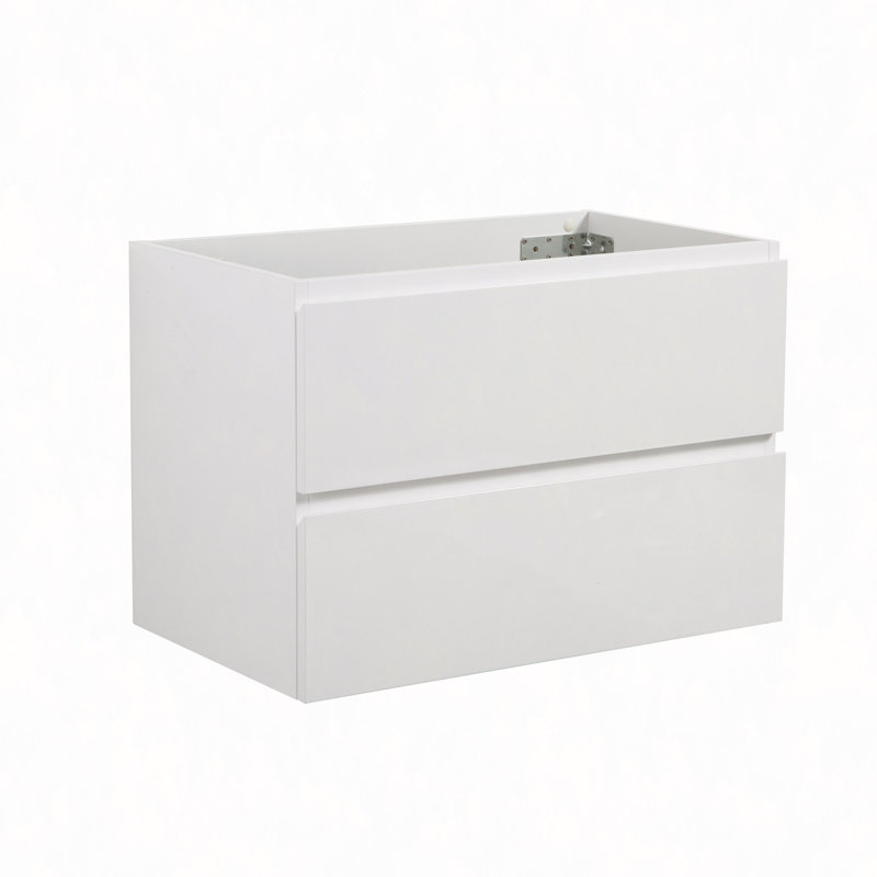 Armoire murale sans lavabo, avec deux tiroirs, pré-assemblée, 30", Blanc