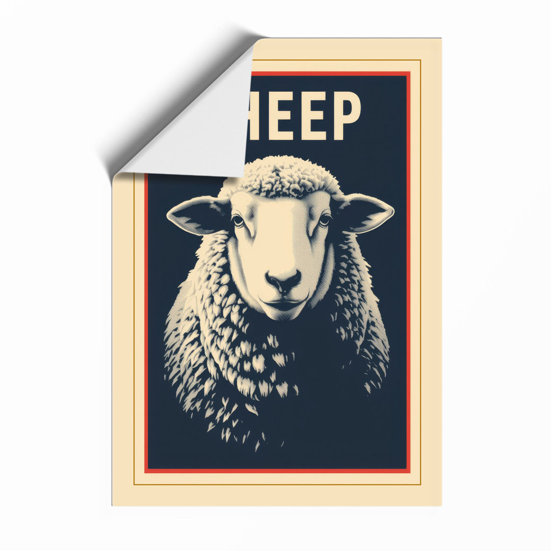 Sheep Study Vintage Framed Art Print