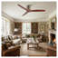 52 Inch American Farmhouse Rustic Solid Wood Low Profile Flush Mount Ceiling Fan without Light - Bronze