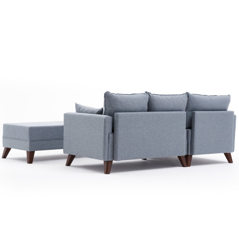 Alchiba 3 Seater Sofa Bed, Blue, Left Hand Facing