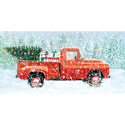 Christmas tree truck - 15.75"x31.50" Desk mat