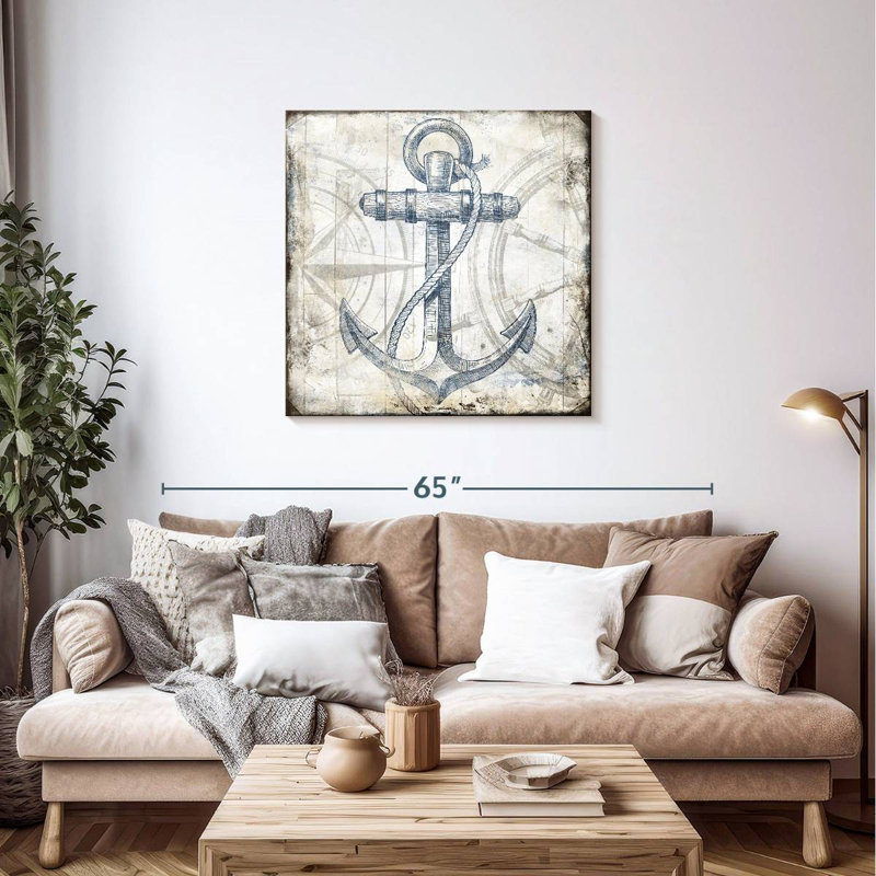 Aletra Anchor Wheel Wood Blocks, 36" H x 36" W